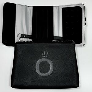 Pandora and me- Black clutch with jewelry organizer pouch